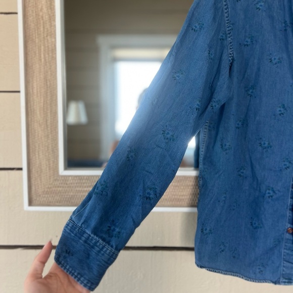 Old Navy Blue Floral Button Down Shirt - Picture 5 of 5